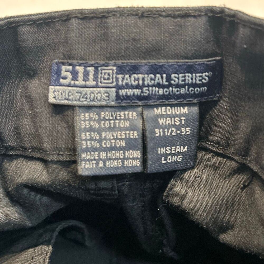 5.11 Mens Relaxed Fit TDU Cargo Pants Sz Med Waist 31.5-35, Inseam Long Black - Picture 7 of 11